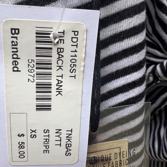 NYTT- Tie Back Tank- Black&White Stripe- Size 0 (XS)- Tags on - Picture 6 of 13
